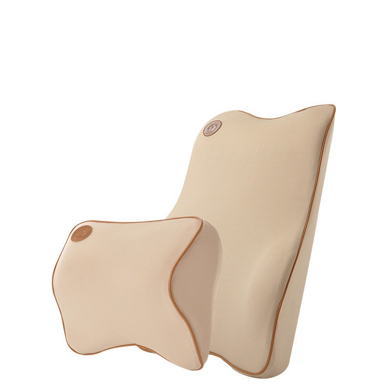 HÀNG XỊN Lucky Bobi - Bộ gối tựa đầu và tựa lưng cao su non cao cấp siêu đàn hồi trên ô tô, chống đau mỏi lưng gáy.