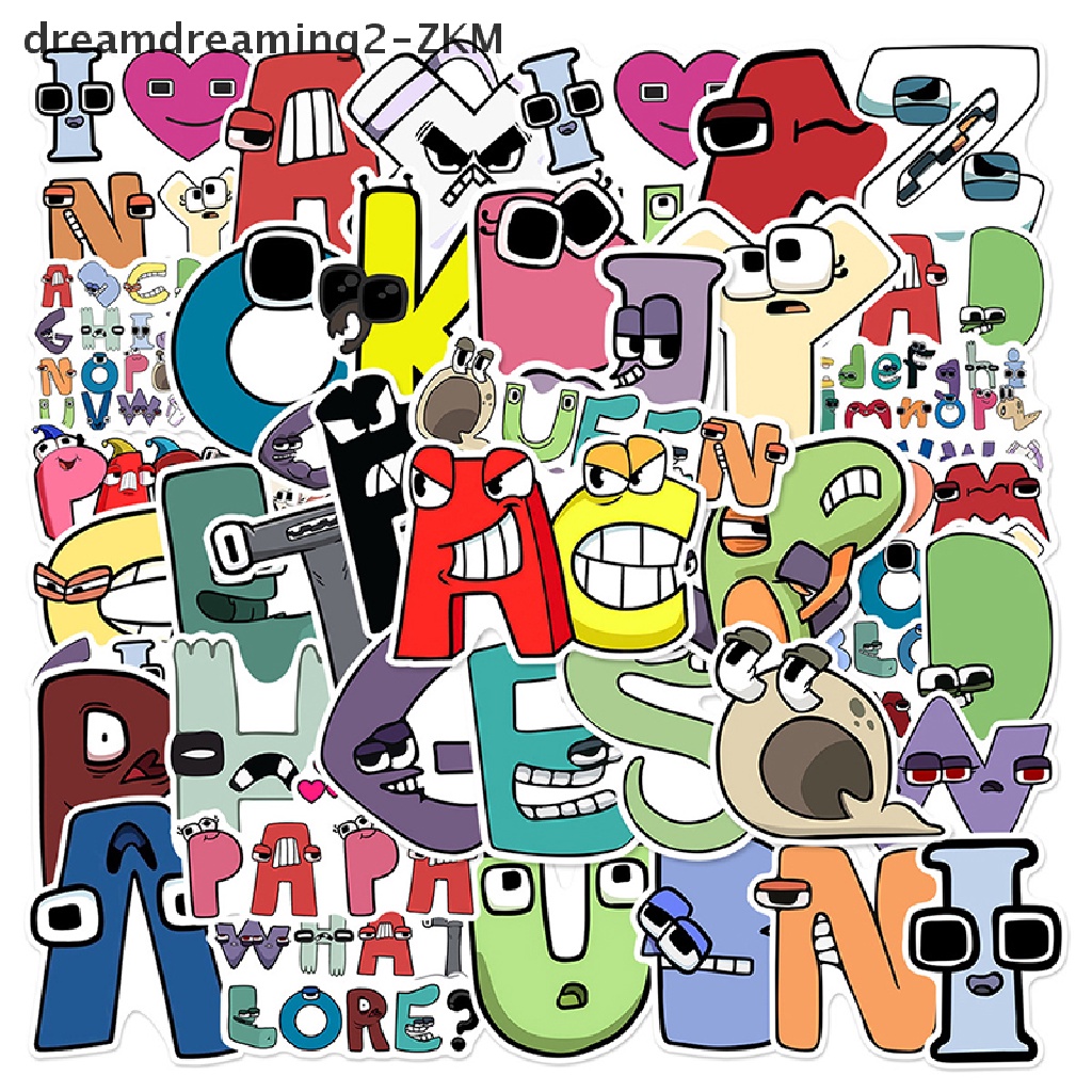 Bộ 50 Miếng Dán Hình Chữ Cái Alphabet A-Z Giáo Dục Cho Bé