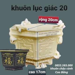 Khuôn đúc chậu cảnh lục giác 20 ( khuôn chậu ABS có lòng trong đầy đủ) phù hợp trồng cây mini