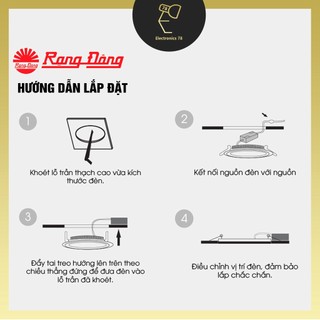 [Chính Hãng] Đèn Led Panel Âm Trần Đổi Màu 3 Chế Độ Rạng Đông 7W/9W/12W, Viền Vàng/Bạc