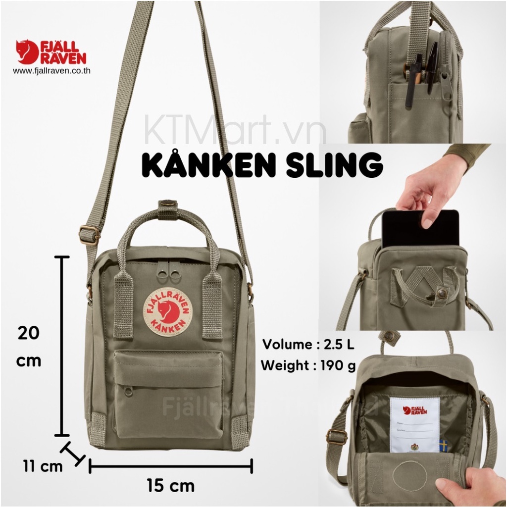 Túi đeo chéo chống nước Fjallraven Kanken Sling Vintage dã ngoại leo núi