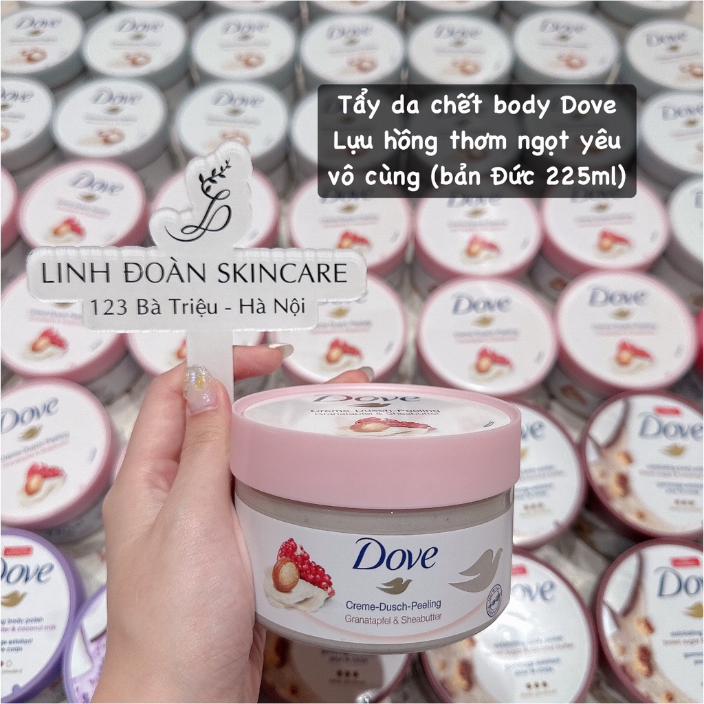 Tẩy da chết toàn thân Dove Exfoliating Body Polish dưỡng da mịn màng tươi sáng hũ 298g