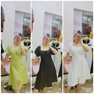 Đầm cúp ngực nút bọc bigsize