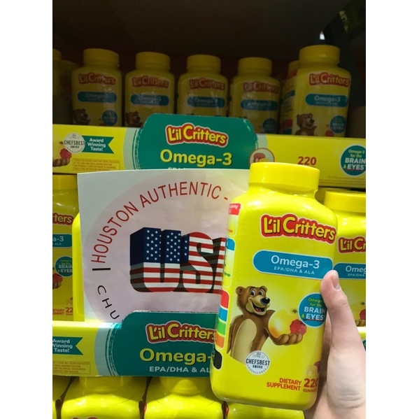 Kẹo dẻo gấu bổ sung Omega 3 và DHA L'il Critters Omega 3 DHA _ Live mua hàng tại Mỹ