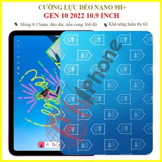 Dán cường lực dẻo nano mặt trước, sau cho ipad gen 10 2022 10.9 inch