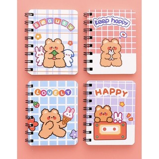 Sổ tay cute đẹp dễ thương, sổ tay ghi chép lò xo mini nhỏ gọn bỏ túi 80 trang có dòng kẻ khổ a7
