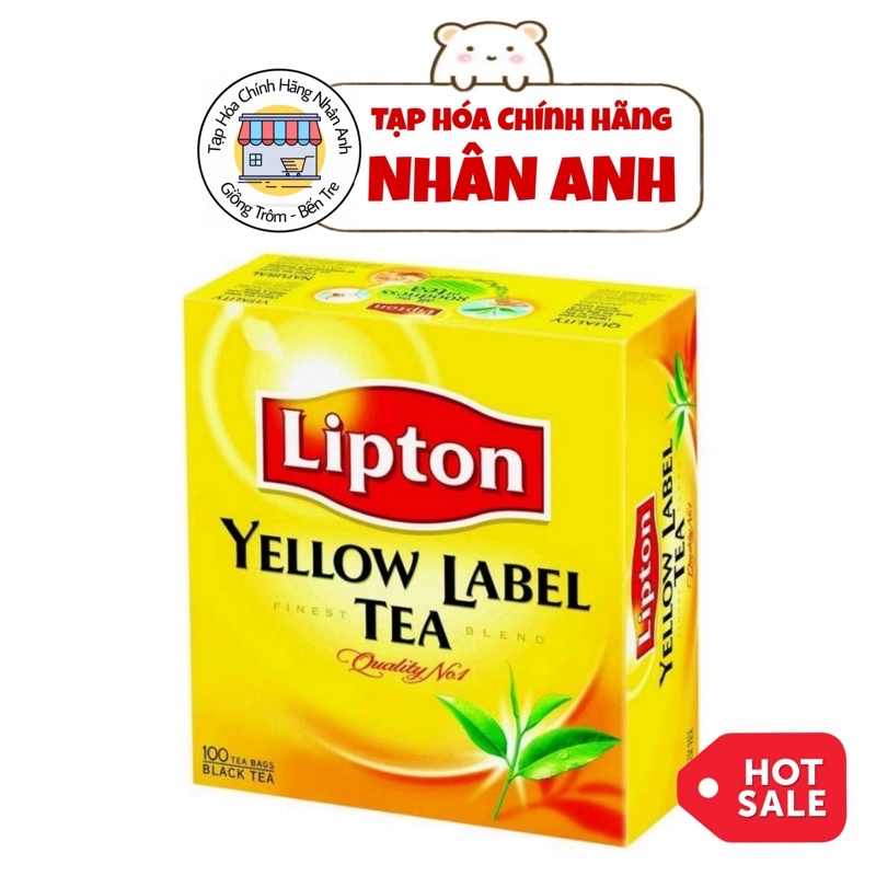 Trà Lipton Nhãn Vàng (100 Gói x 3gr)- Trà túi lọc