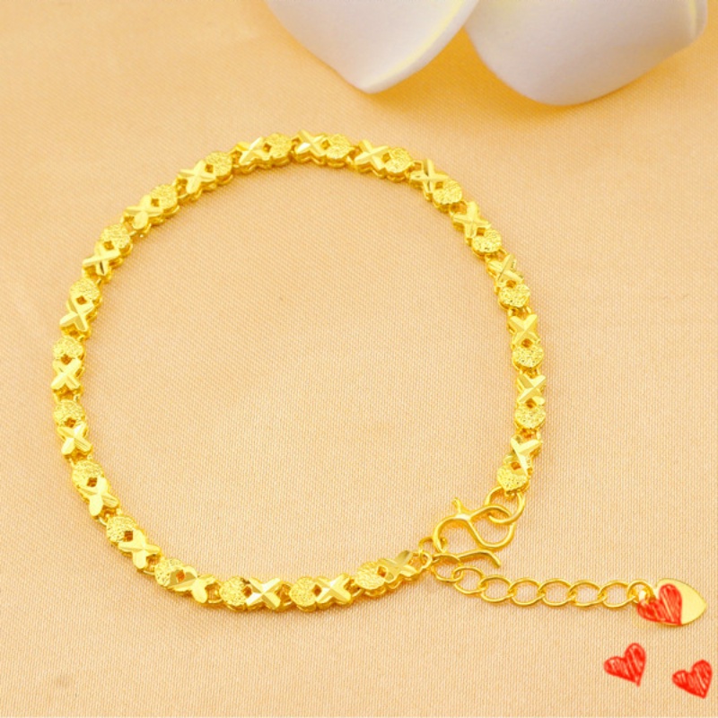 Pmrawc | Vòng Tay Mạ Vàng 24K Mặt Hình Trái Tim FS100