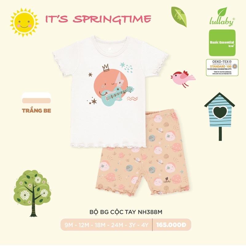 LULLABY - Bộ cộc tay Lullaby siêu mềm mát cho bé trai/bé gái