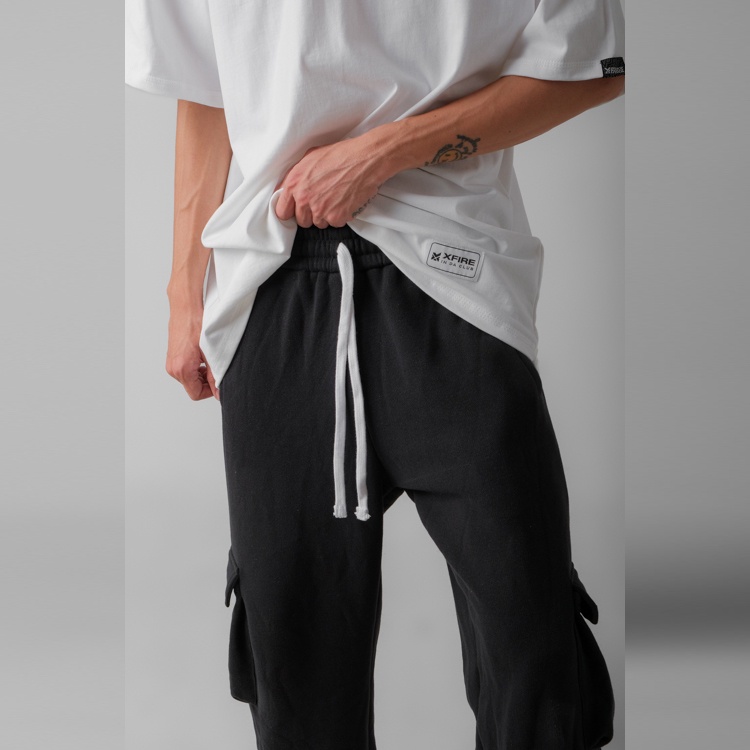 Quần cargo pants nam nữ túi hộp màu đen cao cấp Xfire, quần ống rộng nam nữ unisex form suông mùa hè thể thao hip hop | BigBuy360 - bigbuy360.vn
