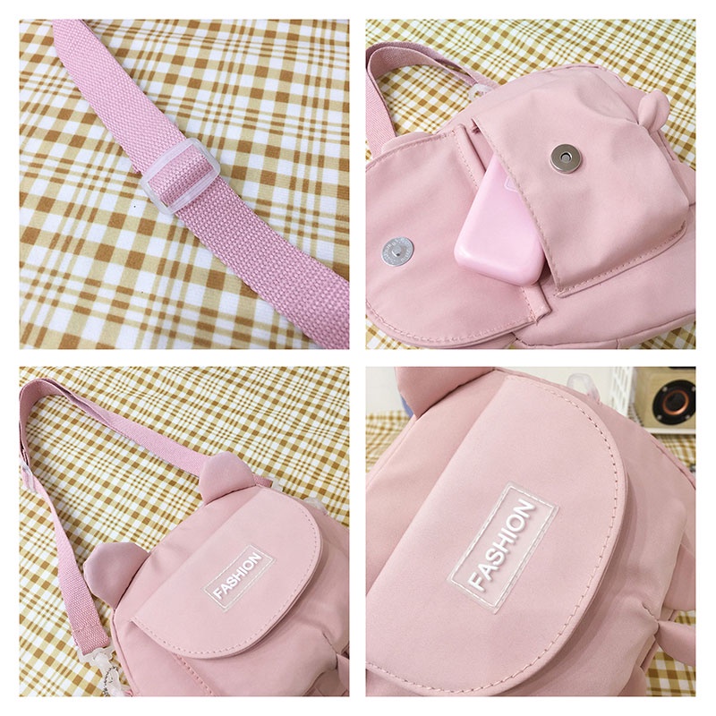 Bololo Túi Xách canvas Họa Tiết Gấu Dễ Thương Phong Cách Nhật Bản