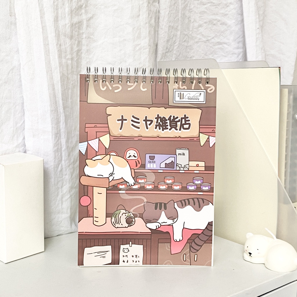 Sổ tay vẽ chì, Sketchbook cỡ A5 mèo Nhật_Guden Stationery