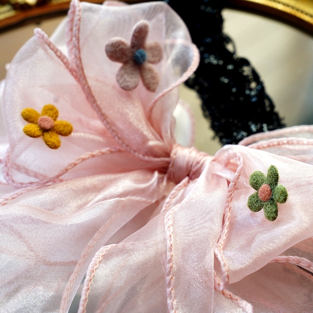 Vòng Cổ Đính Nơ Màu Hồng Thời Trang Cho Thú Cưng