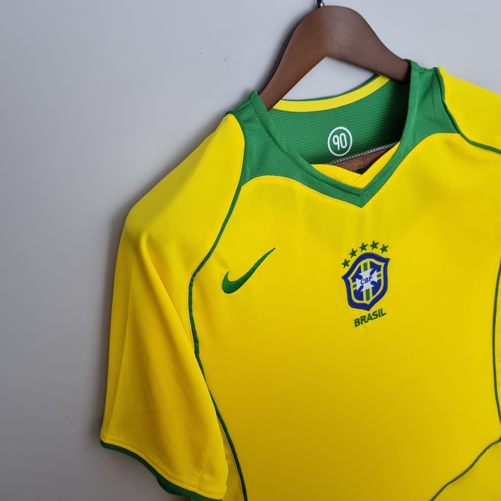 Áo Bóng Đá Đội Tuyển Brazil 2004 Phong Cách Retro