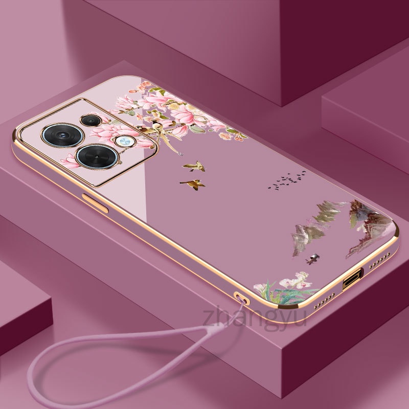 ốp lưng OPPO Reno 8 5G Reno 8 4g oppo reno 8 pro reno 9 pro plus Chim nhỏ Tranh sơn thủyTrường hợp đ