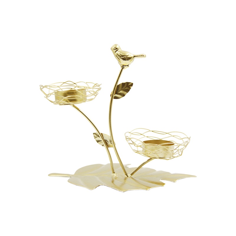 Giá Đỡ Nến Bằng Sắt Hình Tổ Chim Và Hoa Sen Độc Đáo Trang Trí Nhà Cửa / Tiệc Cưới
