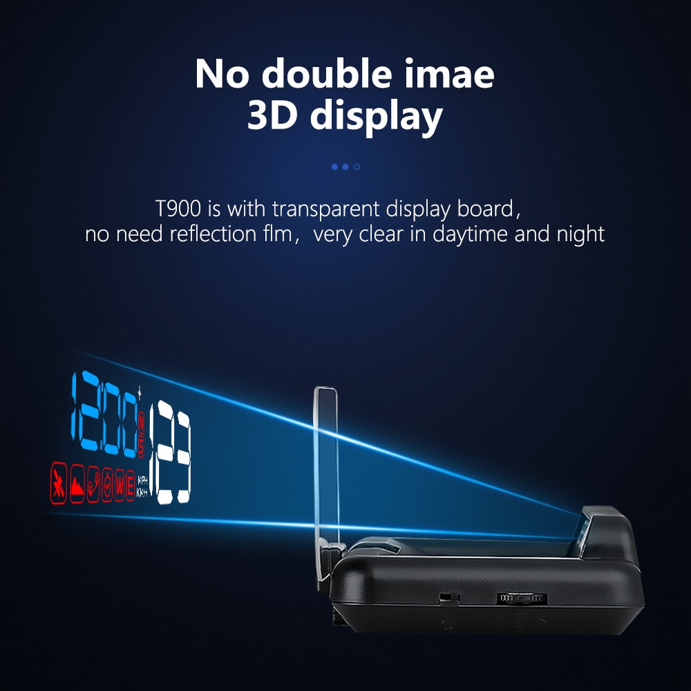 Thiết Bị Hiển Thị Kính Lái HUD T900 GPS tẩu sạc nguồn 12V cảnh báo tốc độ trên kính lái cho xe Ô tô - chính hãng