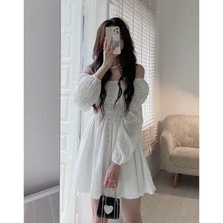 V015 Váy thô hoa phối bèo khoét eo AUDREY