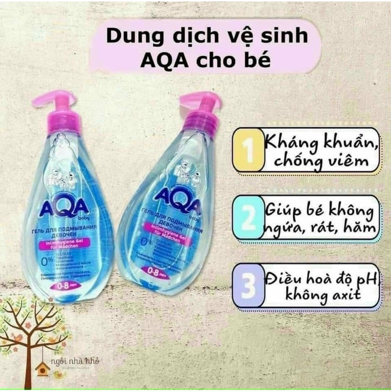 Dung dịch vệ sinh cho bé 0-8 tuổi AQA 250ml của Nga