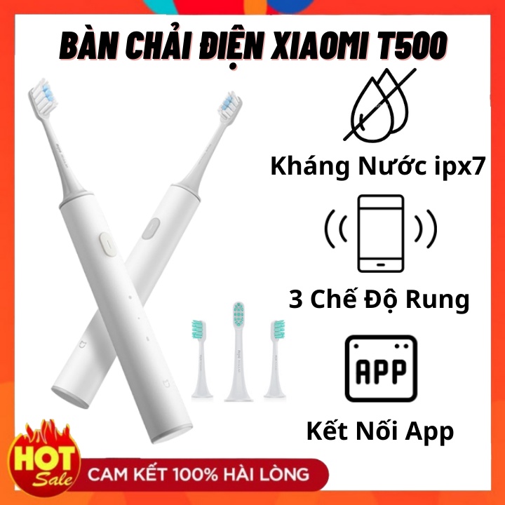 Bàn Chải Điện Xiaomi T500 Mijia Smart Đạt Chuẩn Kháng Nước IPX7 Kết Nối Theo Dõi Thông Qua App Mi Home - Bh 12 tháng