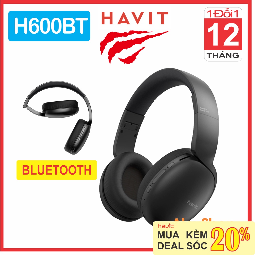 Tai Nghe Không Dây Bluetooth 5.0 Havit H600BT - Bảo Hành 1 Đổi 1 12 Tháng