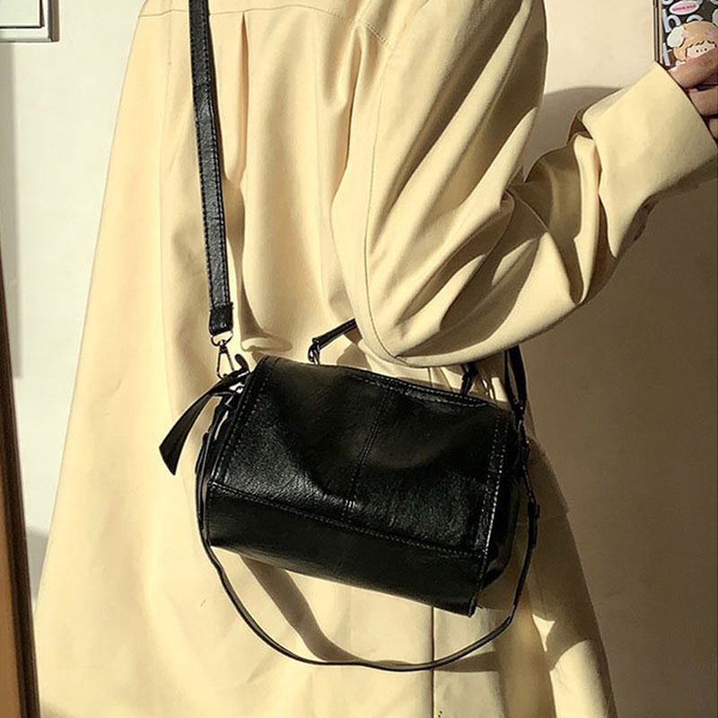 Mischa Túi Đeo Vai Da PU Hình Vuông Màu Trơn Đơn Giản Chất Lượng Cao