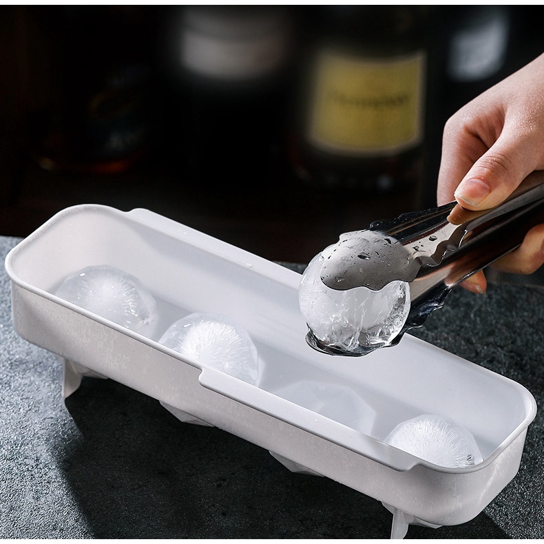 Khuôn làm đá hình tròn có nắp nhựa PVC cao cấp, bền, đẹp, an toàn