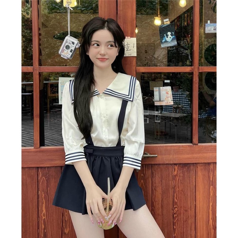 Áo sơ mi thủy thủ dành chất lụa mềm