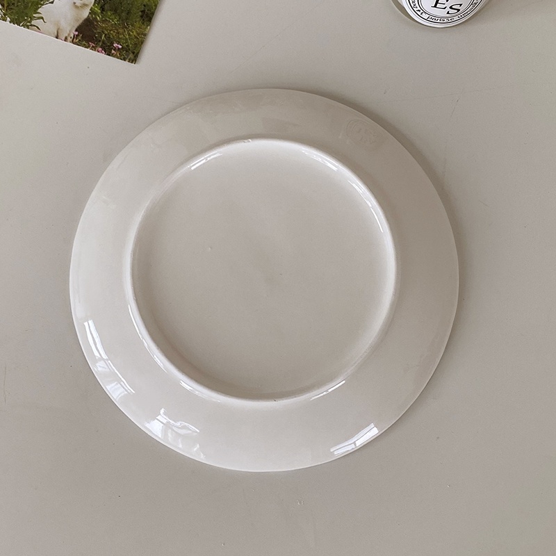 [HCM] đơn giản phong cách hàn quốc hoa văn hoa cúc đĩa gốm đĩa cổ điển đĩa tráng miệng，dĩa đựng hoa quả (8inch)