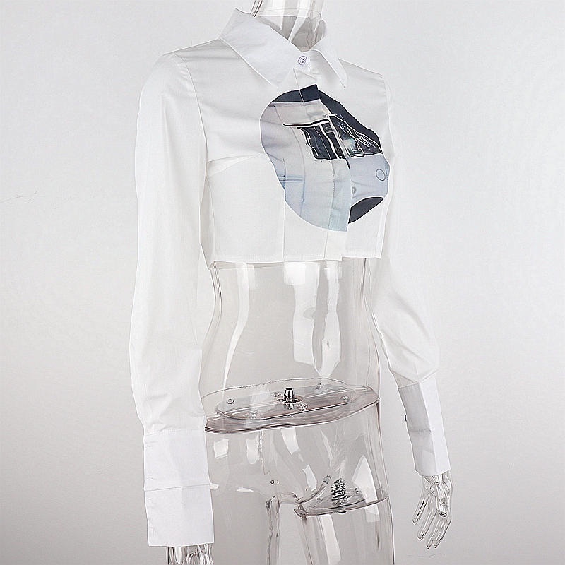 Áo Sơ Mi Tay Dài In Họa Tiết Thời Trang Cho Nữ