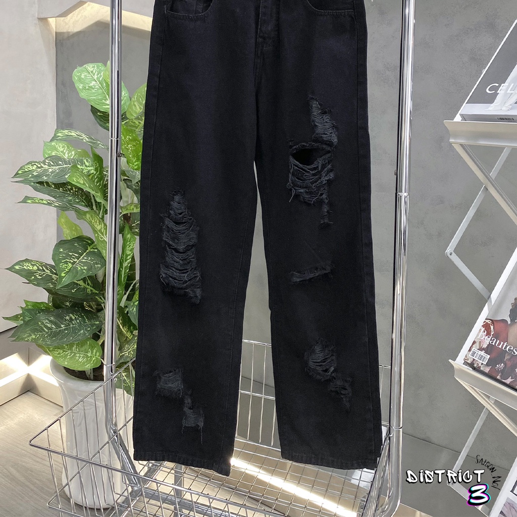 Quần Jeans đen Streetwear tôn dáng cho nam