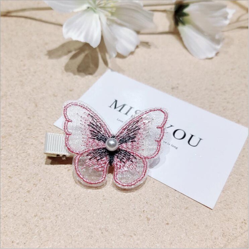 Kẹp Tóc Nơ Lưới Đính Ngọc Trai Ba Chiều Thanh Lịch Thời Trang Hàn Quốc JP5