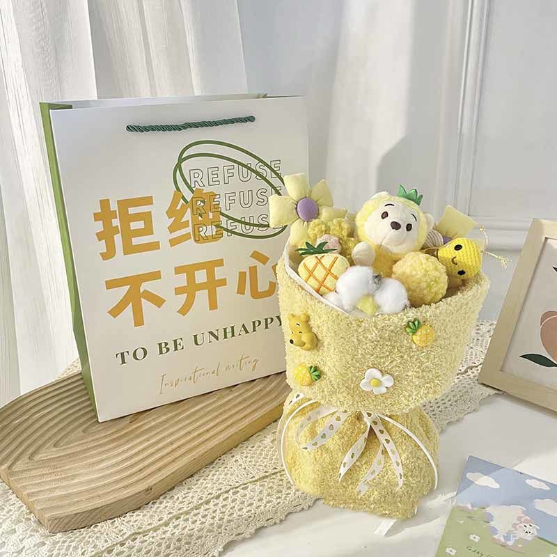 Bó Hoa Hình Gấu Dâu Tây Dễ Thương Dùng Làm Quà Tặng Sinh Nhật Cho Bé