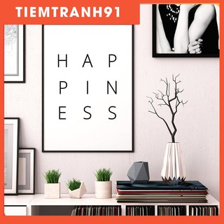 Tranh in cao cấp | Typograpy-HAPPINESS Printable Art, Typography Poster 12 , tranh canvas giá rẻ
