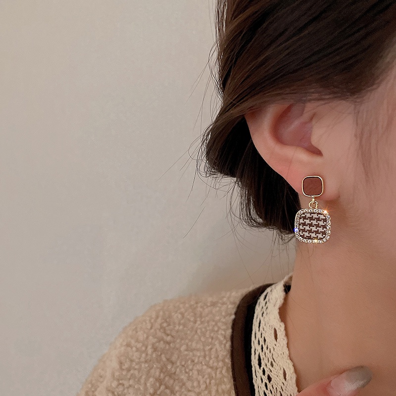 [Jiudoulan] Khuyên Tai Đính Đá Zircon Cao Cấp Dễ Phối Đồ Phong Cách Pháp Cổ Điển Dành Cho Nữ