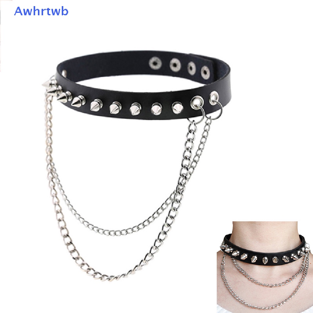 Vòng Cổ Choker Da Đính Đinh Tán Phong Cách Punk Gothic Cho Nam Và Nữ Mới