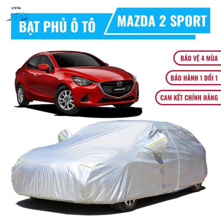 Bạt che phủ xe ô tô 5 chỗ Mazda 2 Sport, Bạt trùm xe hơi 5 chỗ cao cấp chất liệu vải PEVA chống nắng mưa không thấm nước