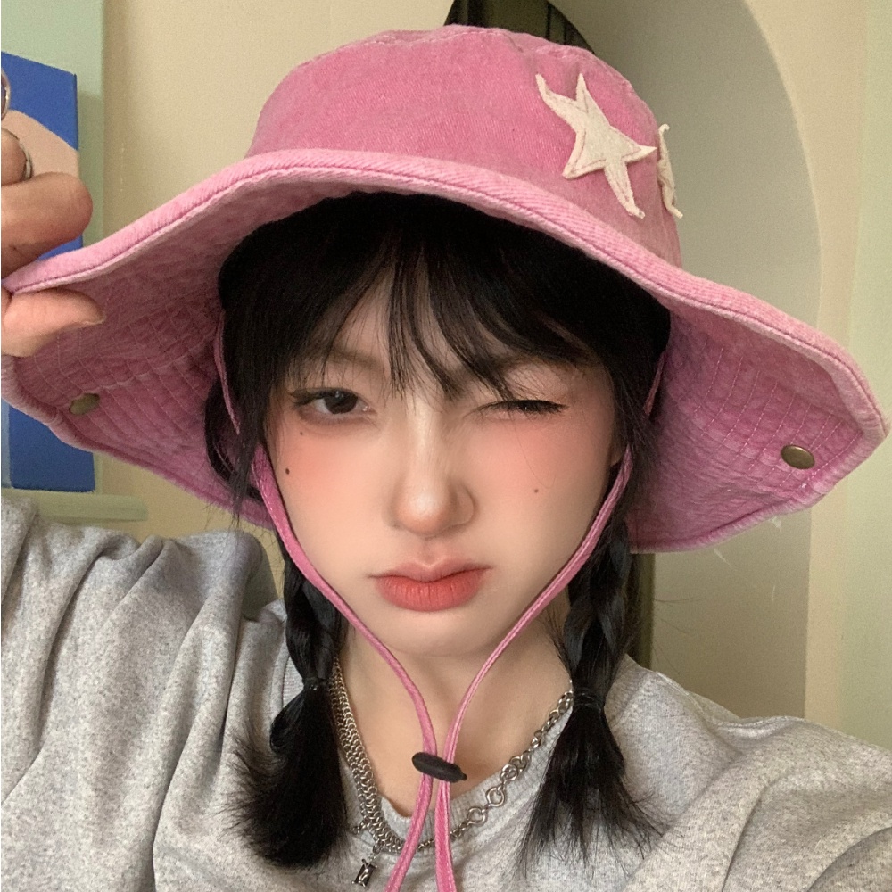 Mũ Tai Bèo Chống Nắng Phong Cách Cao Bồi Vintage Y2K