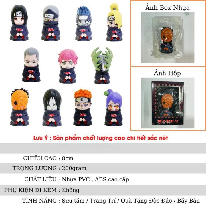 Mô hình chibi team AKATSUKI cực cute dễ thương, figure anime naruto để bàn decor trang trí pc cực đẹp, itachi, pain