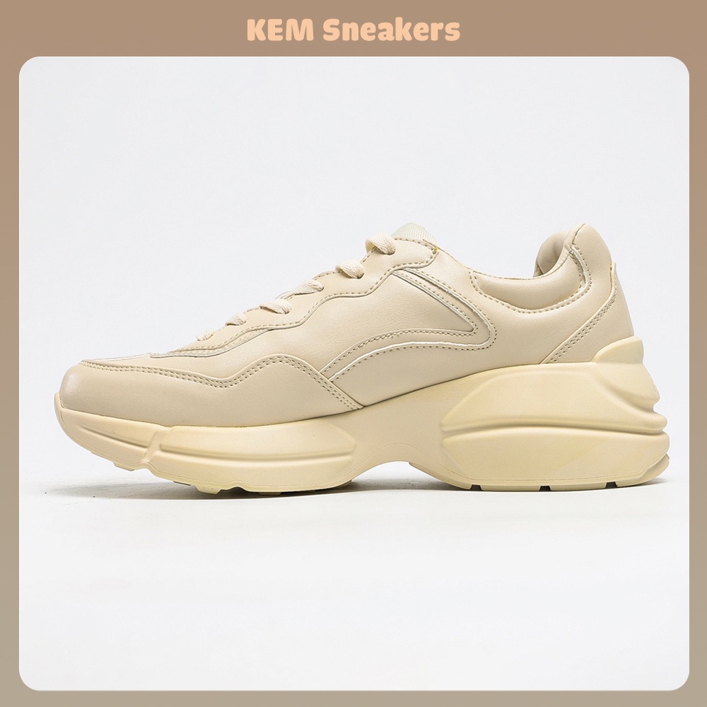 Giày Gucci Rhyton Trơn, Sneaker GC Chunky Đế Tăng Chiều Cao 5cm Size 36-43 Hàng 11