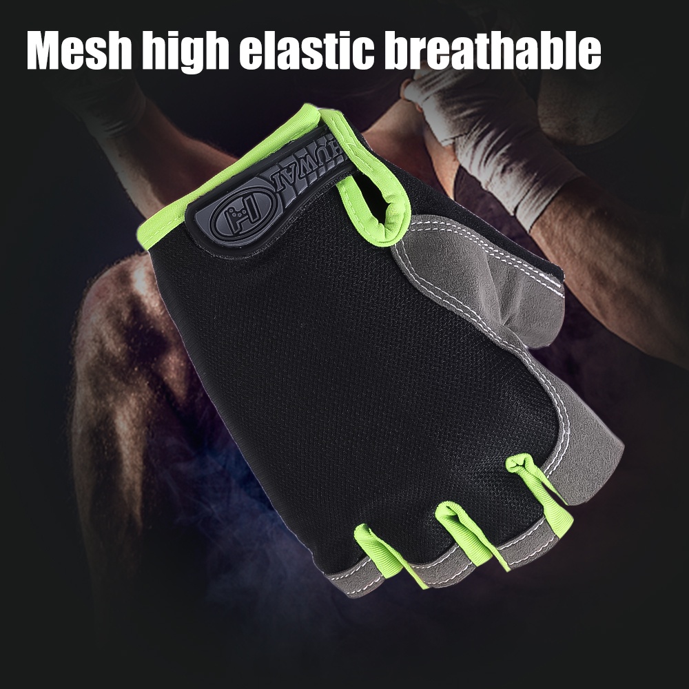 Găng Tay Thể Thao Hở Ngón Chống Trượt Thoáng Khí Cho Nam Nữ