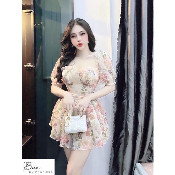 Váy hoa tơ cúp ngực bèo tầng ( ảnh thật)q | BigBuy360 - bigbuy360.vn