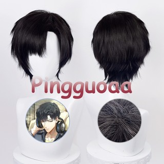 Manmei Game Light and Night Osborn Cosplay Wig 30cm Short Black Wigs Heat Resistant Synthetic Hair
