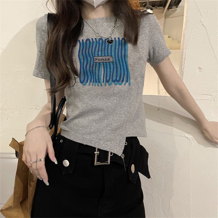 COZOK Áo Thun Tay Ngắn Dáng Ôm In Họa Tiết Thời Trang Mùa Hè