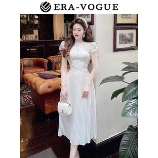 ZY·HT 🌷 Đầm Ren Trắng Xếp Ly Thanh Lịch Phong Cách Mới Cho Nữ Y1272