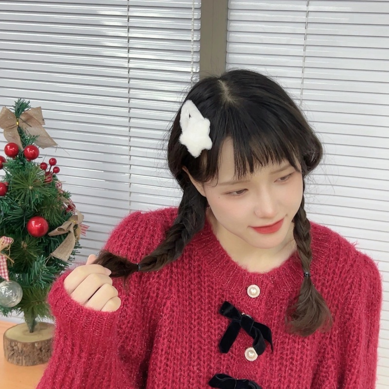 Kẹp Tóc Ngôi Sao Bằng Lông Nhung Dễ Thương Xinh Xắn Dành Cho Bé Gái