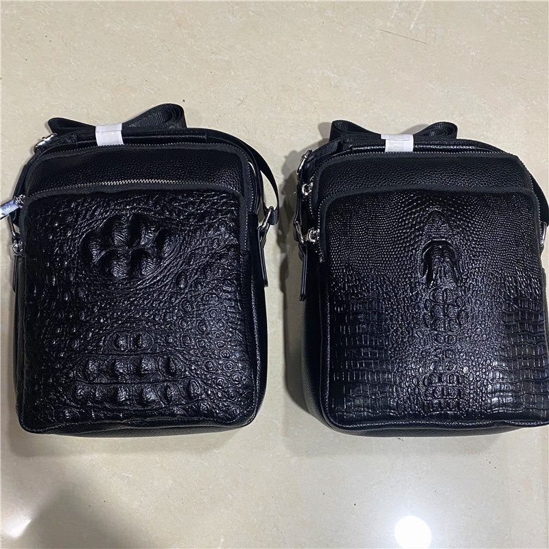 Túi đeo chéo nam chống nước dập vân cá sấu da pu cao cấp