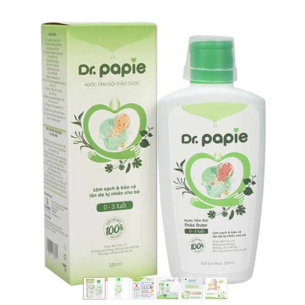 Nước tắm gội thảo dược Dr. Papie 230ml