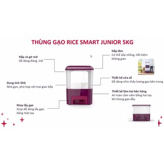 Thùng gạo Tupperware Rice Smart Junior 5kg