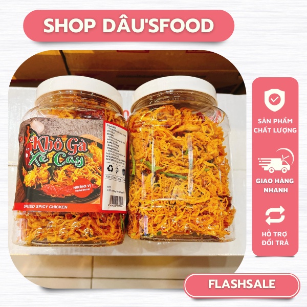 Khô gà lá chanh xé cay 500g Thiên Đường Ăn Vặt đồ ăn vặt Đà Nẵng ngon